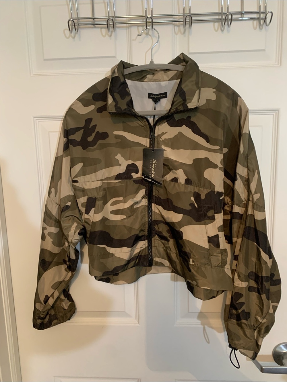 Shinestar Camo Bomber Jacket in Olive & Khaki